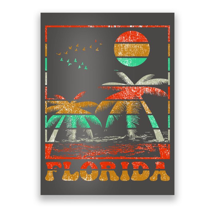 Retro Florida Palm Trees Poster