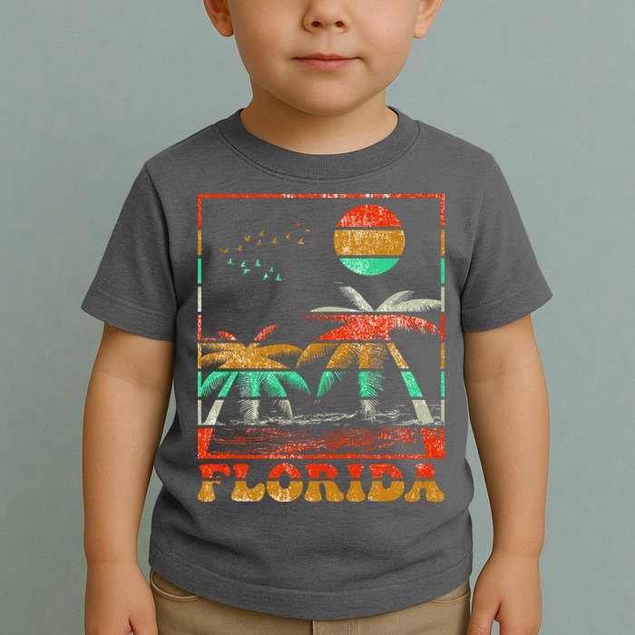 Retro Florida Palm Trees Toddler T-Shirt
