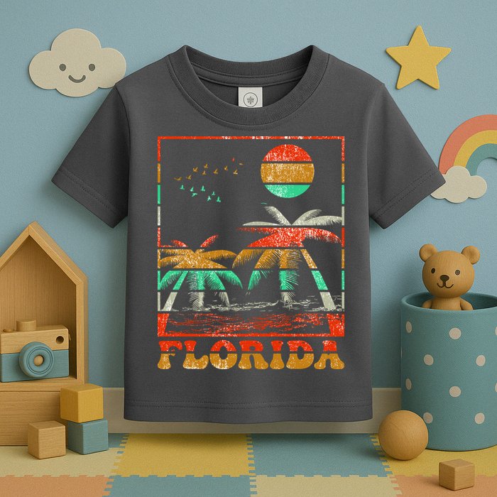 Retro Florida Palm Trees Toddler T-Shirt