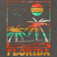 Retro Florida Palm Trees Cotton Canvas Backpack