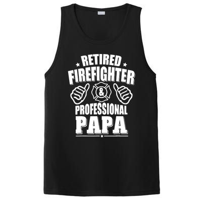 Retired Firefighter & Papa Retirement Gift PosiCharge Competitor Tank