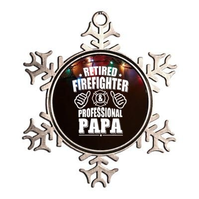 Retired Firefighter & Papa Retirement Gift Metallic Star Ornament