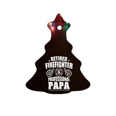 Retired Firefighter & Papa Retirement Gift Ceramic Tree Ornament