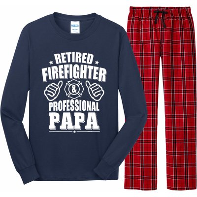 Retired Firefighter & Papa Retirement Gift Long Sleeve Pajama Set