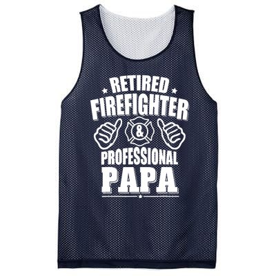 Retired Firefighter & Papa Retirement Gift Mesh Reversible Basketball Jersey Tank