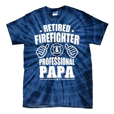 Retired Firefighter & Papa Retirement Gift Tie-Dye T-Shirt