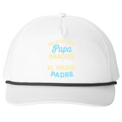 Retro Felicidades Papa Gracias Por Ser El Mejor Padre Snapback Five-Panel Rope Hat