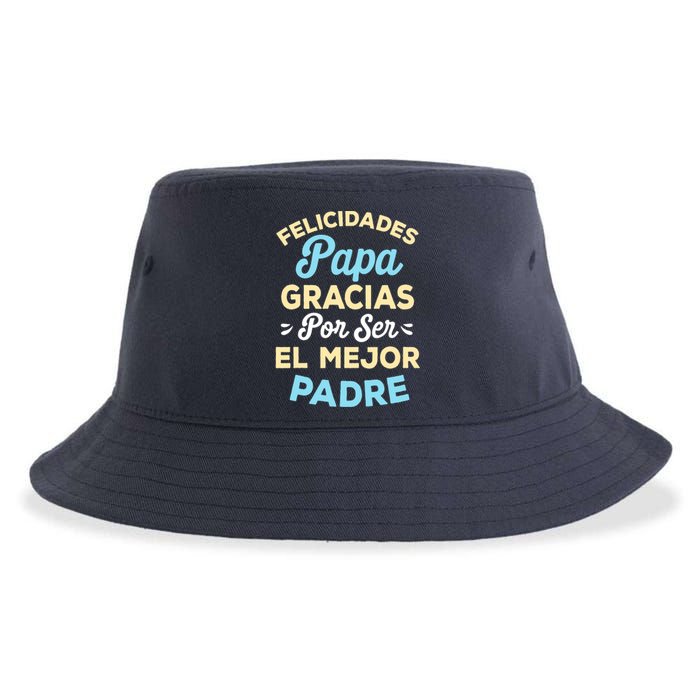 Retro Felicidades Papa Gracias Por Ser El Mejor Padre Sustainable Bucket Hat