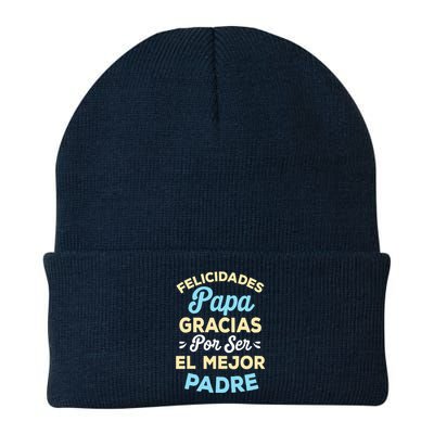 Retro Felicidades Papa Gracias Por Ser El Mejor Padre Knit Cap Winter Beanie