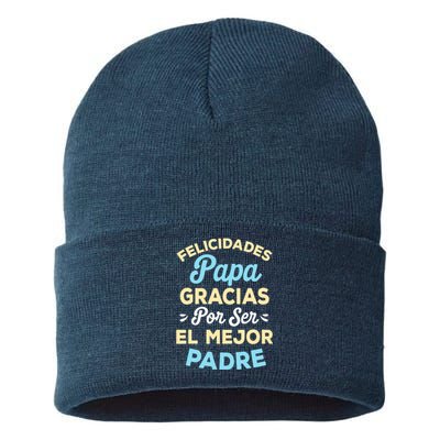 Retro Felicidades Papa Gracias Por Ser El Mejor Padre Sustainable Knit Beanie