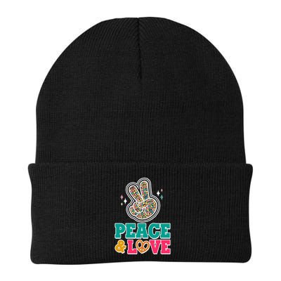 Retro Flower Power Peace And Love Beanie