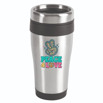 Retro Flower Power Peace And Love 16oz Travel Tumbler