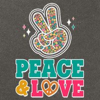 Retro Flower Power Peace And Love Cotton Canvas Backpack