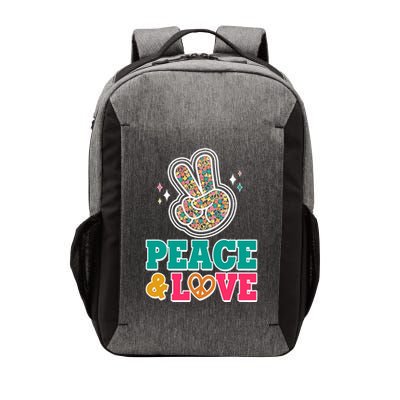 Retro Flower Power Peace And Love Vector Backpack