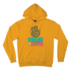 Retro Flower Power Peace And Love Hoodie