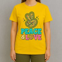 Retro Flower Power Peace And Love T-Shirt