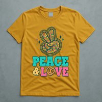 Retro Flower Power Peace And Love T-Shirt