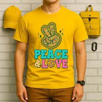Retro Flower Power Peace And Love T-Shirt