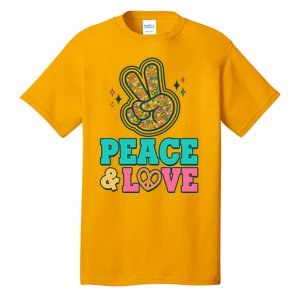 Retro Flower Power Peace And Love Tall T-Shirt