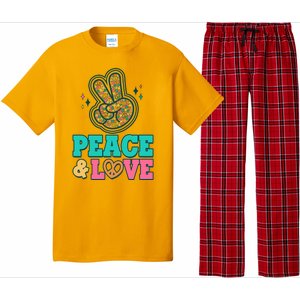 Retro Flower Power Peace And Love Pajama Set