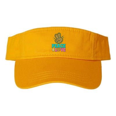 Retro Flower Power Peace And Love Visor