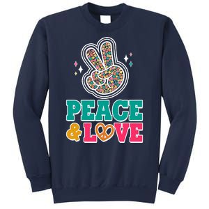 Retro Flower Power Peace And Love Sweatshirt