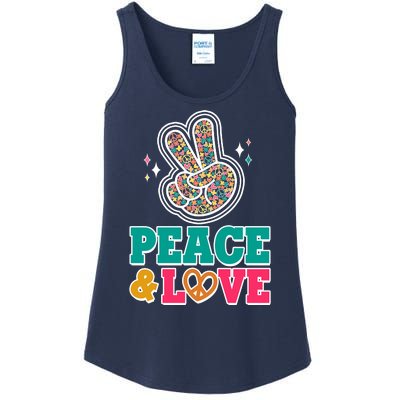 Retro Flower Power Peace And Love Ladies Essential Tank