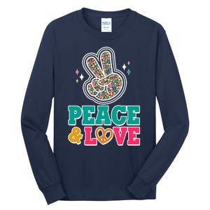 Retro Flower Power Peace And Love Tall Long Sleeve T-Shirt