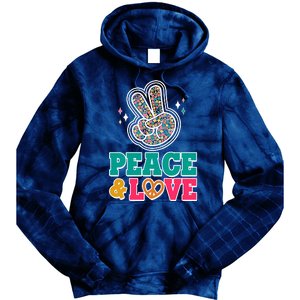 Retro Flower Power Peace And Love Tie Dye Hoodie