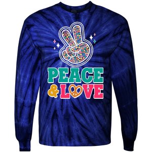 Retro Flower Power Peace And Love Tie-Dye Long Sleeve Shirt