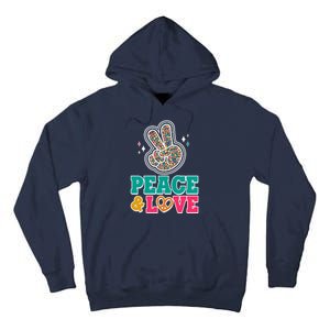 Retro Flower Power Peace And Love Tall Hoodie