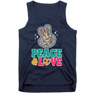 Retro Flower Power Peace And Love Tank Top