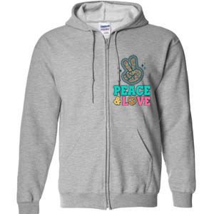 Retro Flower Power Peace And Love Full Zip Hoodie