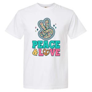 Retro Flower Power Peace And Love Garment-Dyed Heavyweight T-Shirt