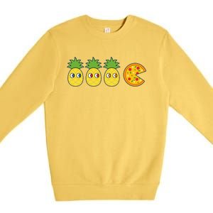 Retro Funny Pineapple Pizza Video Game Premium Crewneck Sweatshirt