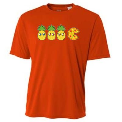 Retro Funny Pineapple Pizza Video Game Cooling Performance Crew T-Shirt