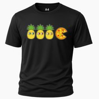 Retro Funny Pineapple Pizza Video Game Cooling Performance Crew T-Shirt