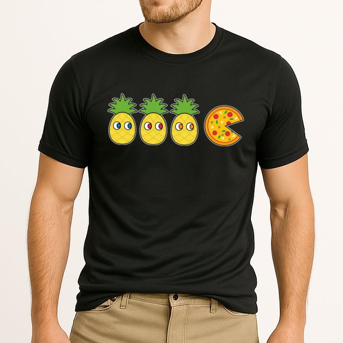 Retro Funny Pineapple Pizza Video Game Cooling Performance Crew T-Shirt