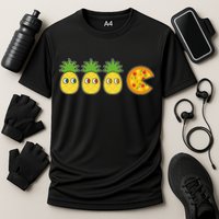 Retro Funny Pineapple Pizza Video Game Cooling Performance Crew T-Shirt