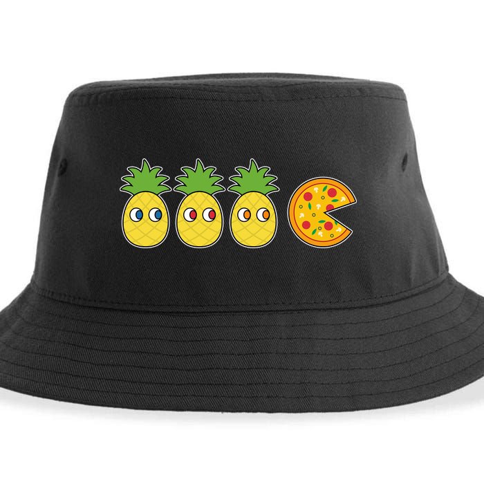 Retro Funny Pineapple Pizza Video Game Sustainable Bucket Hat