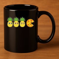 Retro Funny Pineapple Pizza Video Game 11oz C Handle Ceramic Mug