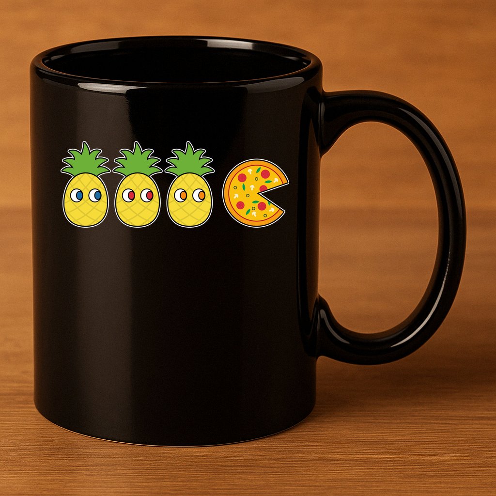 Retro Funny Pineapple Pizza Video Game 11oz C Handle Ceramic Mug