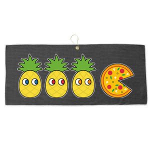 Retro Funny Pineapple Pizza Video Game Large Microfiber Waffle Golf Towel