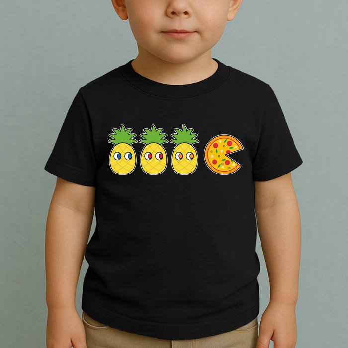 Retro Funny Pineapple Pizza Video Game Toddler T-Shirt