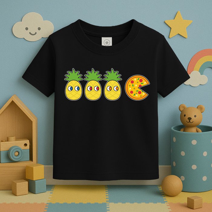 Retro Funny Pineapple Pizza Video Game Toddler T-Shirt