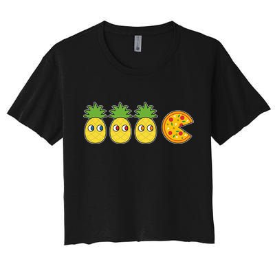 Retro Funny Pineapple Pizza Video Game Crop Top