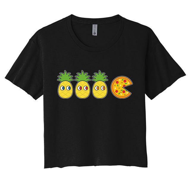 Retro Funny Pineapple Pizza Video Game Crop Top