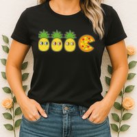 Retro Funny Pineapple Pizza Video Game Womens T-Shirt