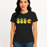 Retro Funny Pineapple Pizza Video Game Womens T-Shirt
