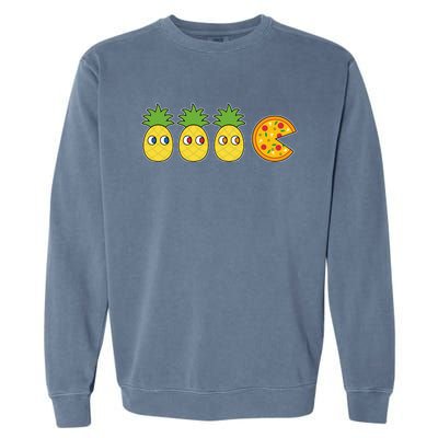 Retro Funny Pineapple Pizza Video Game Garment-Dyed Sweatshirt